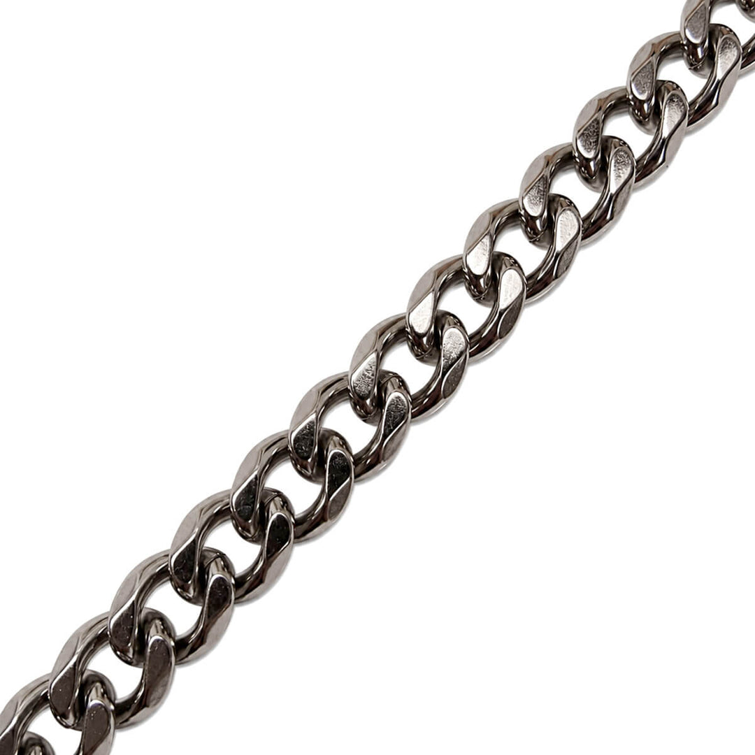 Men's Steel Curb Chain Necklace, 1.1 cm, 55 cm (316L Steel)