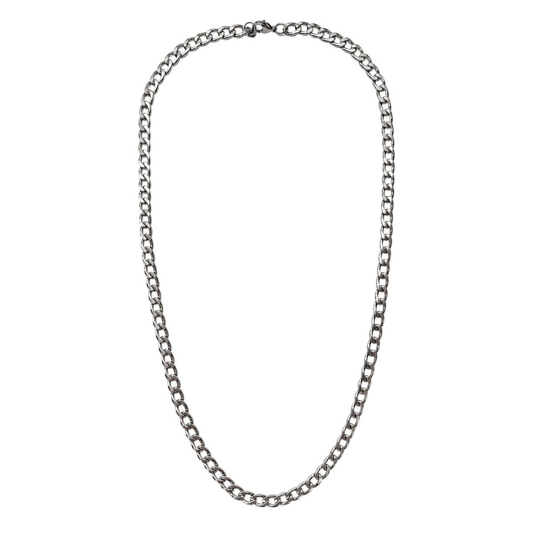 Flat Armored Chain Steel Necklace, 6 mm, 55 cm (316L Steel)