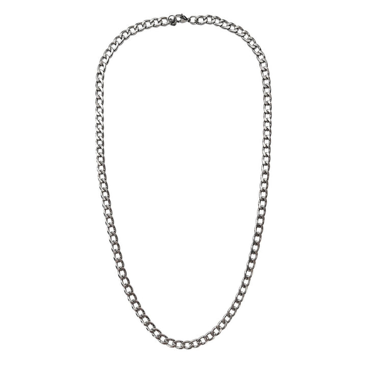 Flat Armored Chain Steel Necklace, 6 mm, 55 cm (316L Steel)