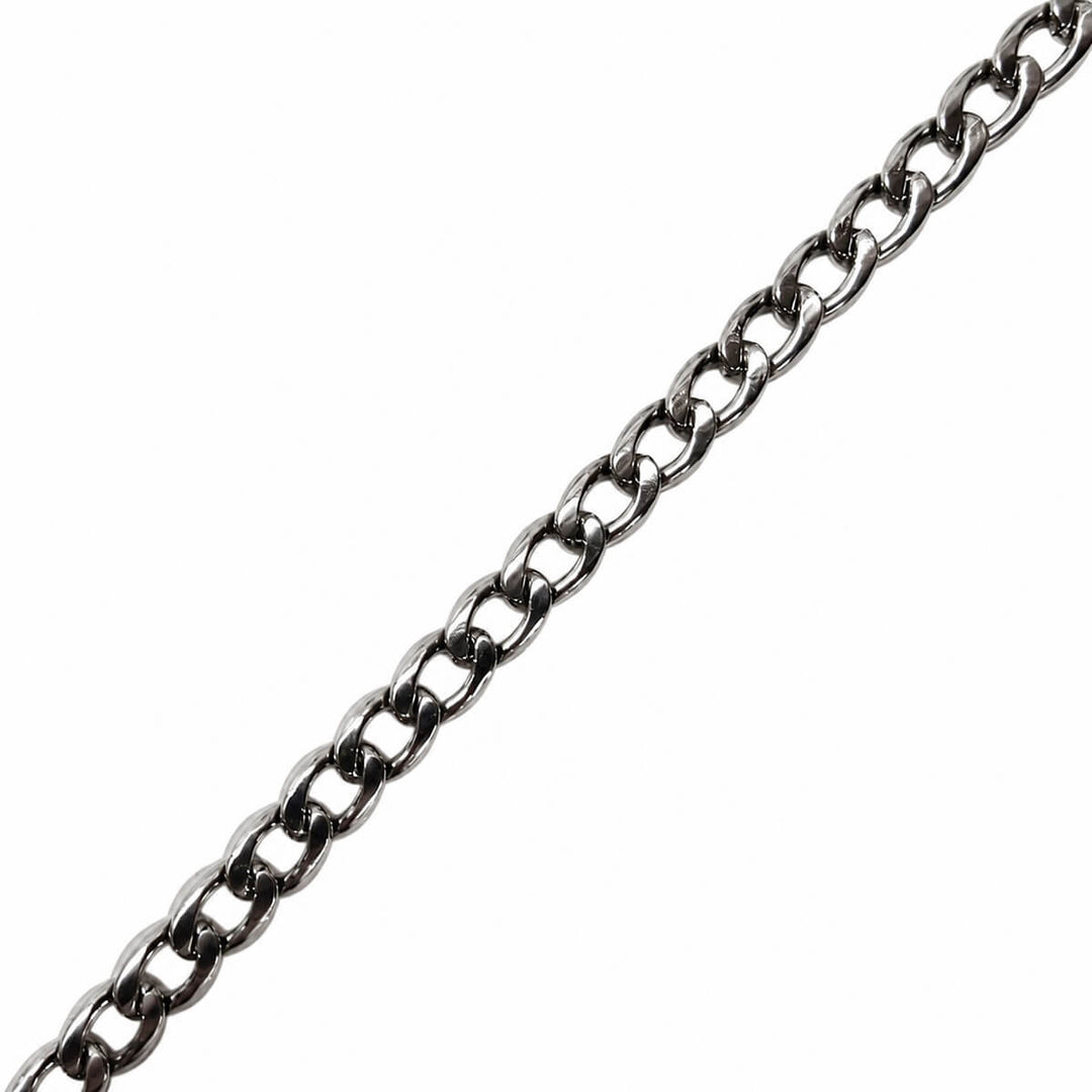 Flat Armored Chain Steel Necklace, 6 mm, 55 cm (316L Steel)