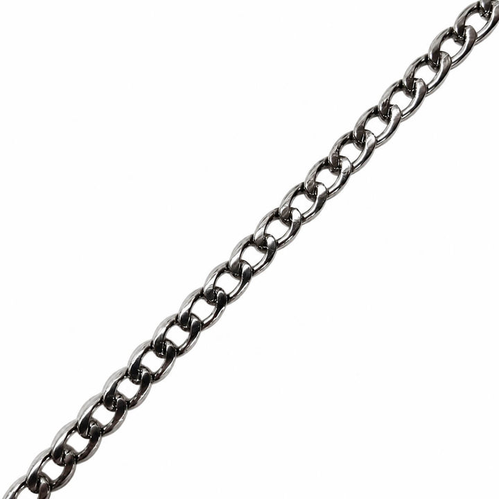 Flat Armored Chain Steel Necklace, 6 mm, 55 cm (316L Steel)