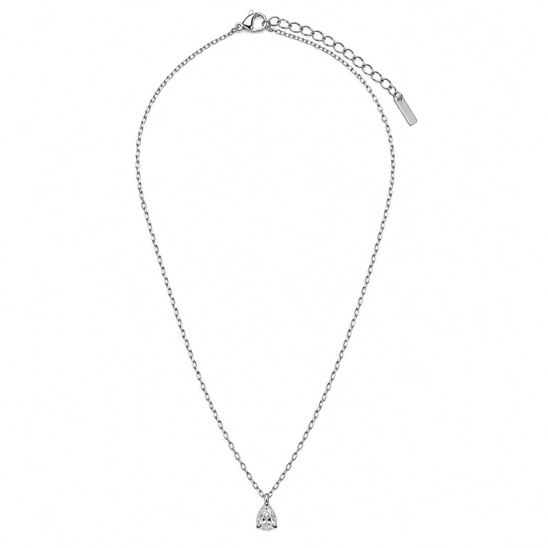 Teardrop-Shaped Zirconia Pendant Necklace (316L Stainless Steel)