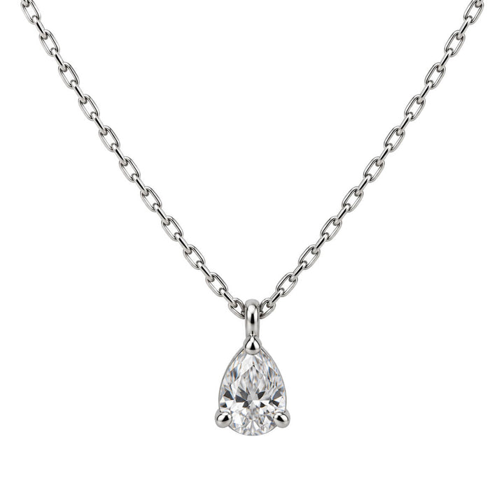 Teardrop-Shaped Zirconia Pendant Necklace (316L Stainless Steel)