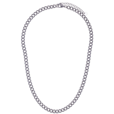 Rounded armoured chain steel neck chain 6mm 45cm +5cm