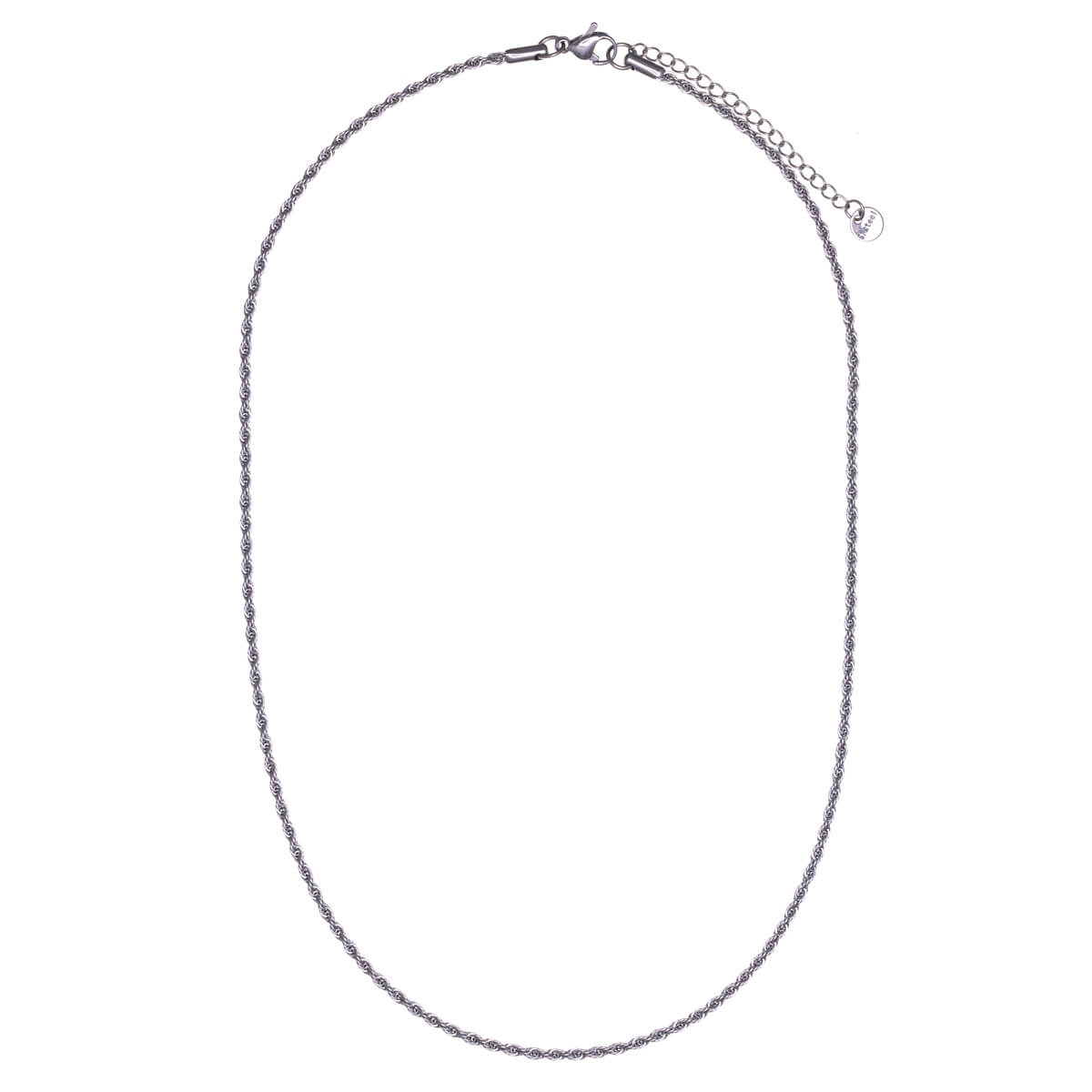 Rope chain steel chain necklace 2mm 45cm +5cm