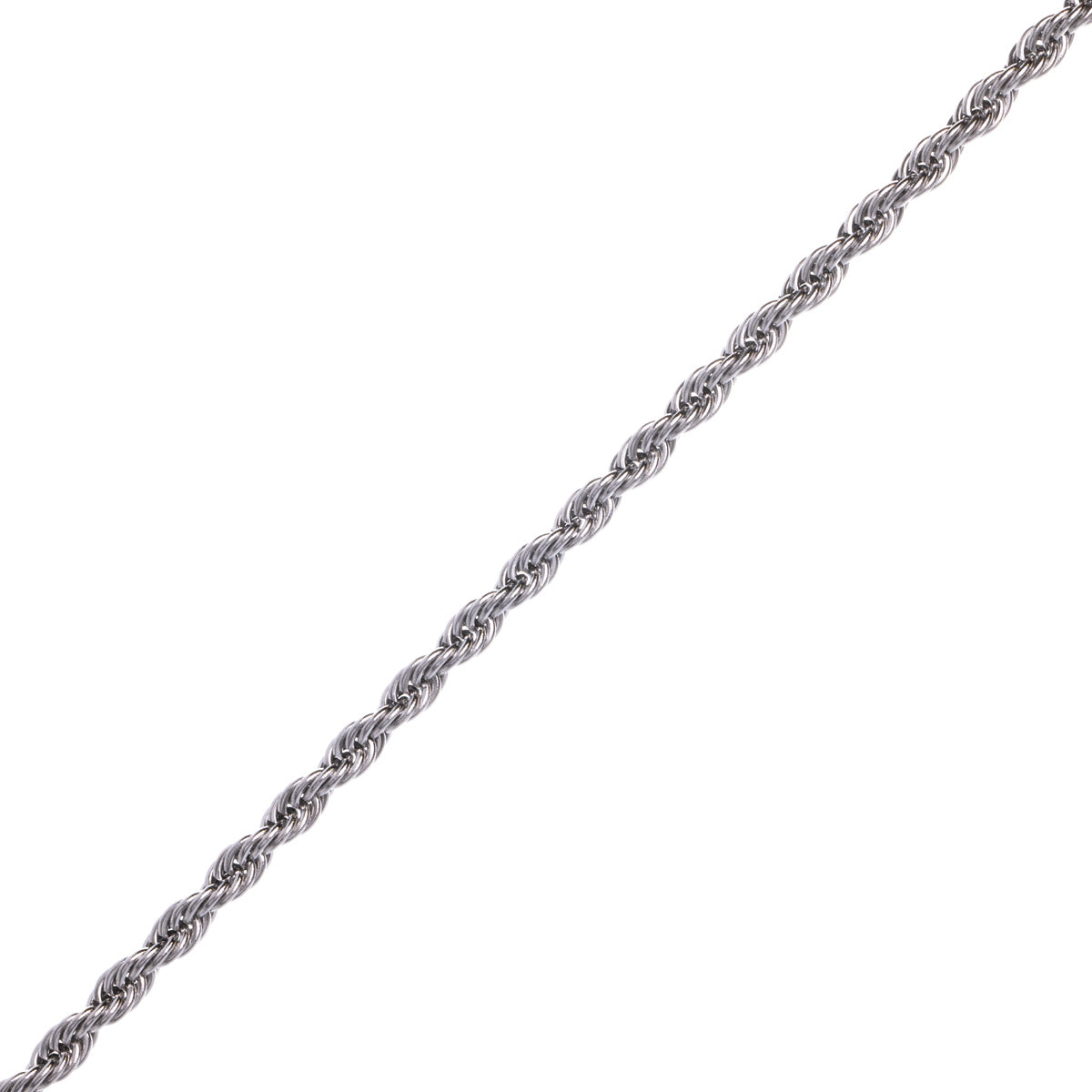 Rope chain steel cordeliaketju necklace 4mm 47cm +5cm
