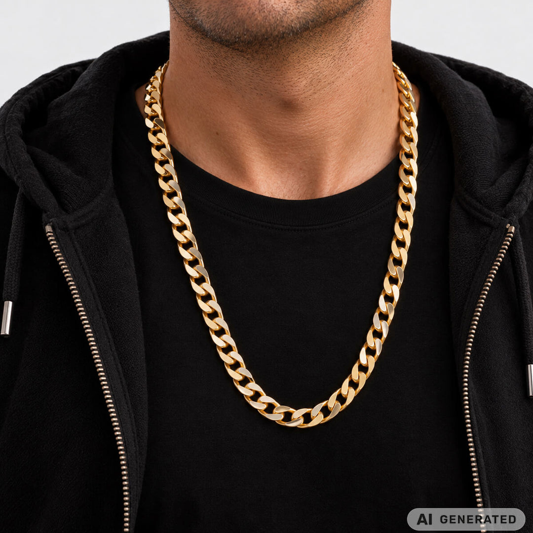 Thick armour chain aluminium necklace 1,1cm 70cm