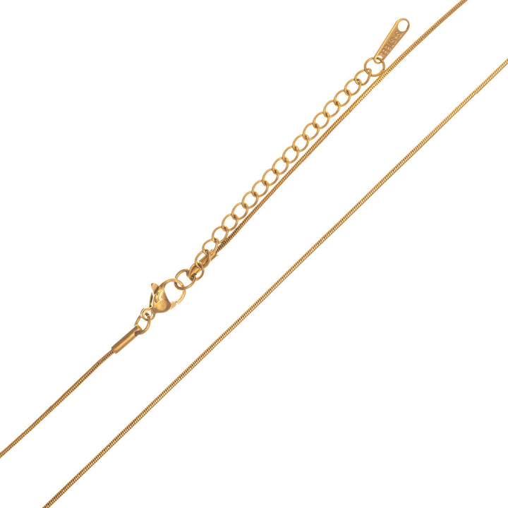 Thin round necklace snake chain 1mm 40+5cm (Steel 316L)