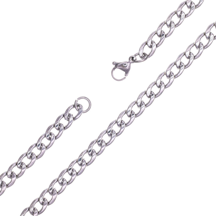 Flat armour chain steel necklace 5mm 55cm (Steel 316L)