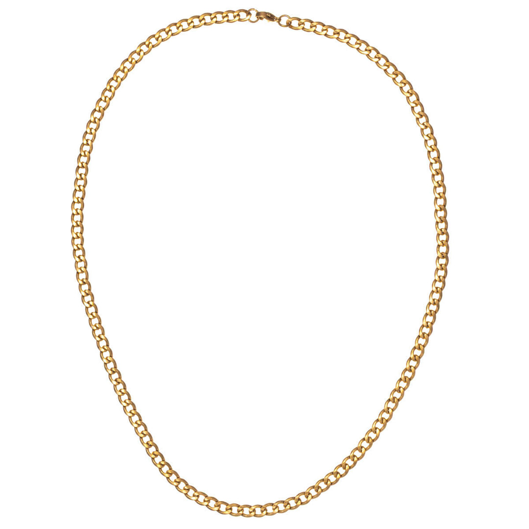 Flat armour chain steel necklace 5mm 55cm (Steel 316L)