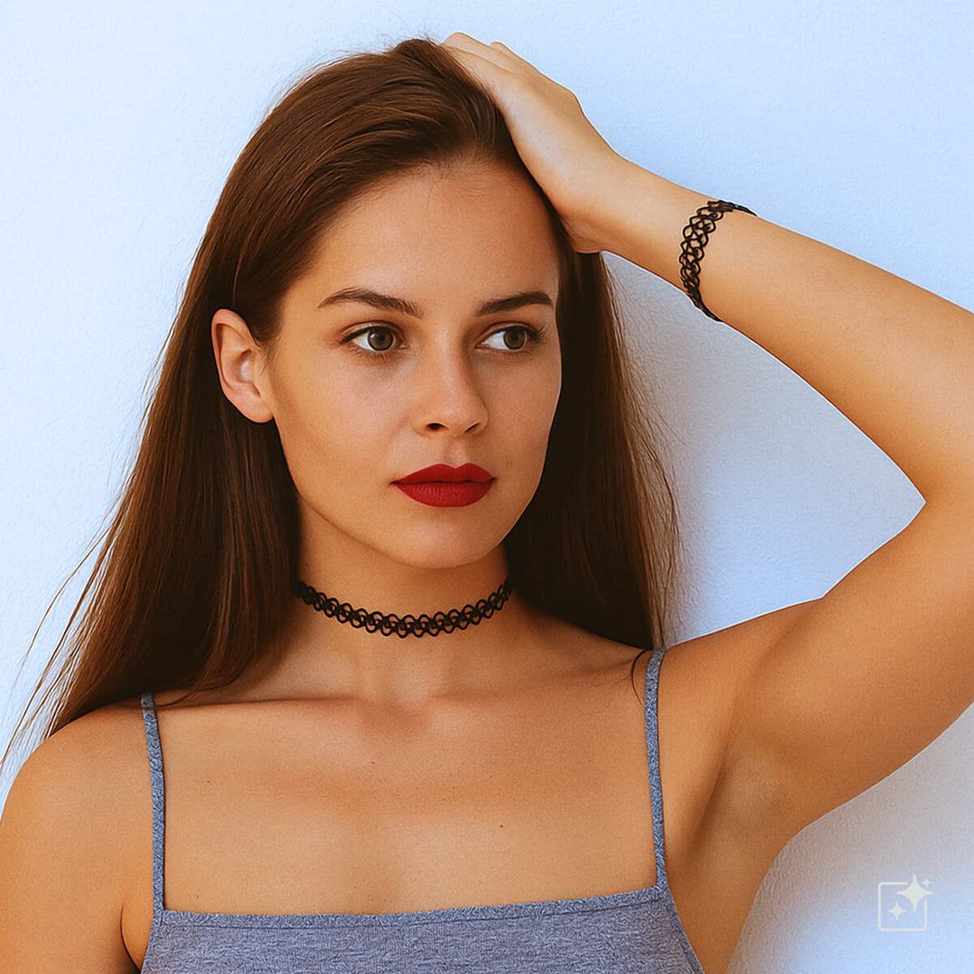Tattoo Choker necklace + bracelet