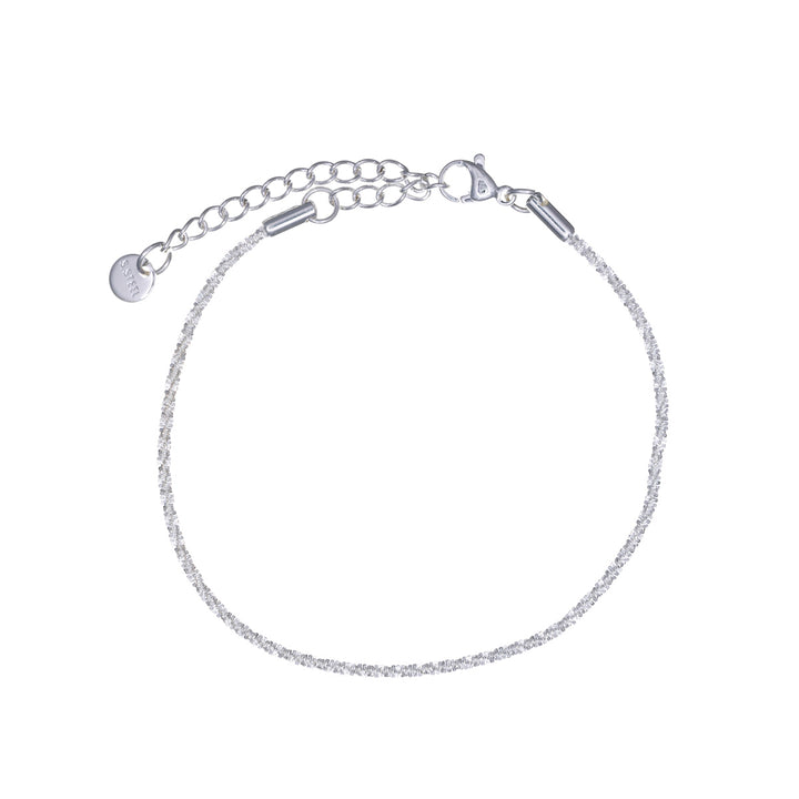 Glittering thin steel bracelet 2mm 18cm +5cm (Steel 316L)