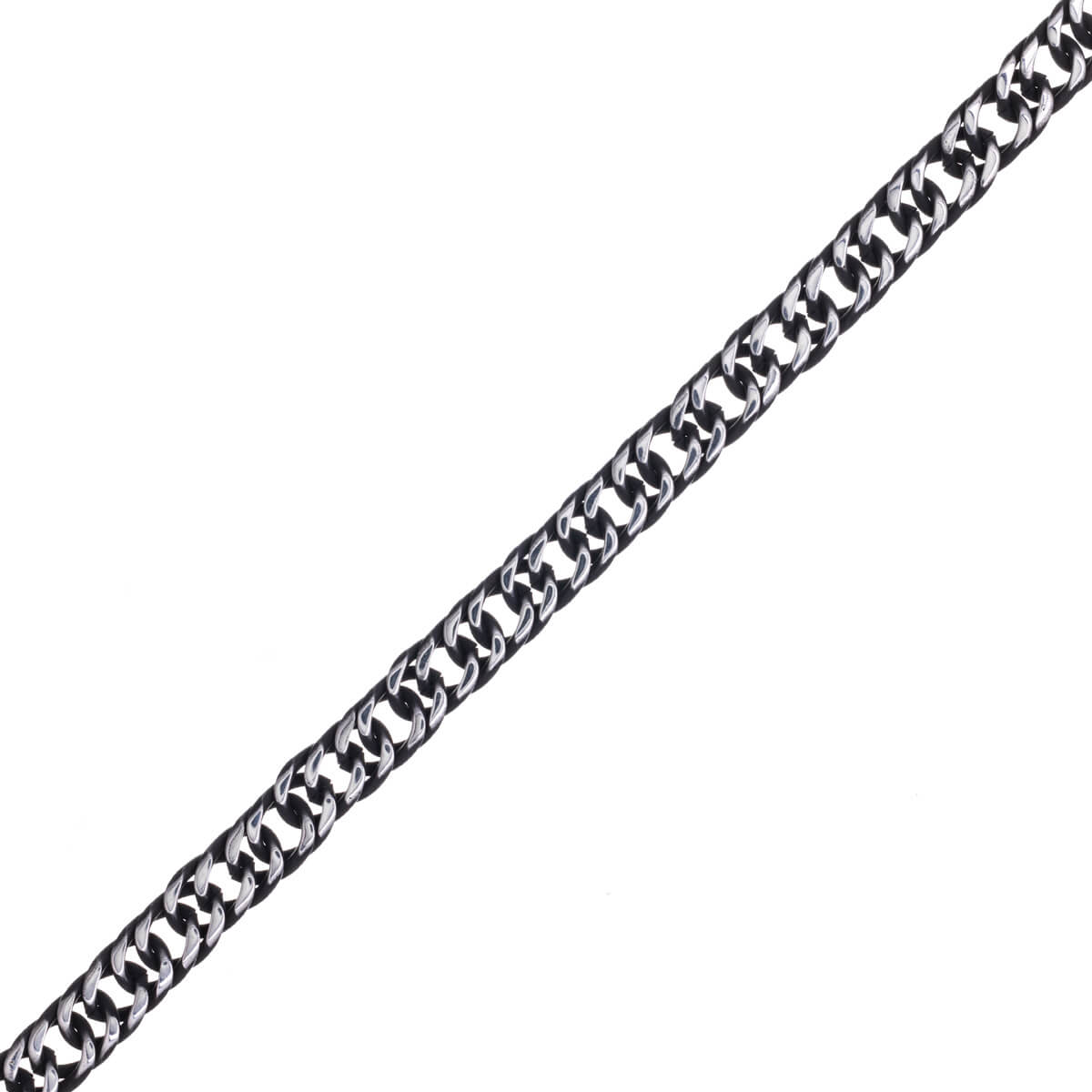 Angular dense armour chain dark bracelet 20,5cm 8mm (Steel 316L)