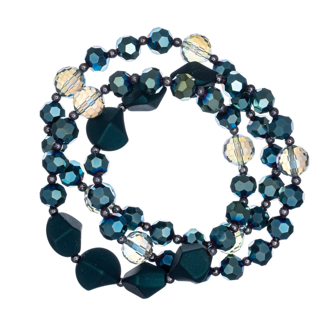 Sparkling colourful pearl bracelets 3pcs