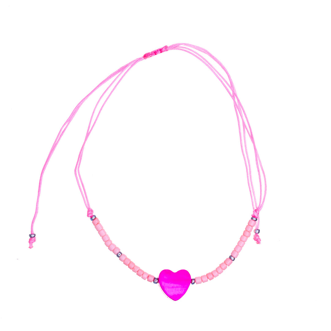 Colourful heart bracelet with beads