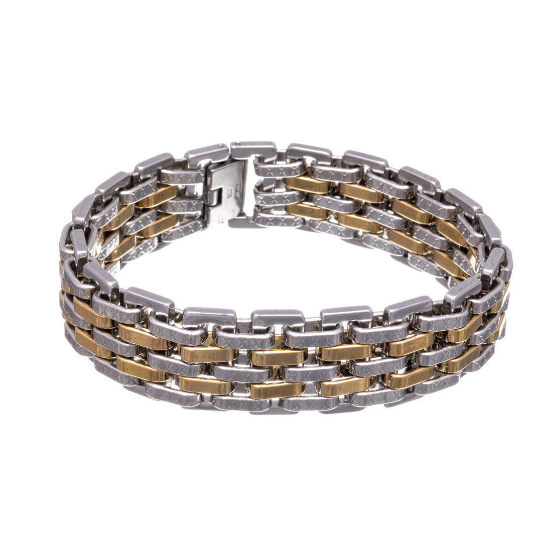 Steel wide bracelet 21,5cm (Steel 316L)