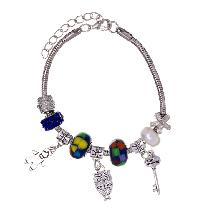 Bracelet with colourful beads and pendants