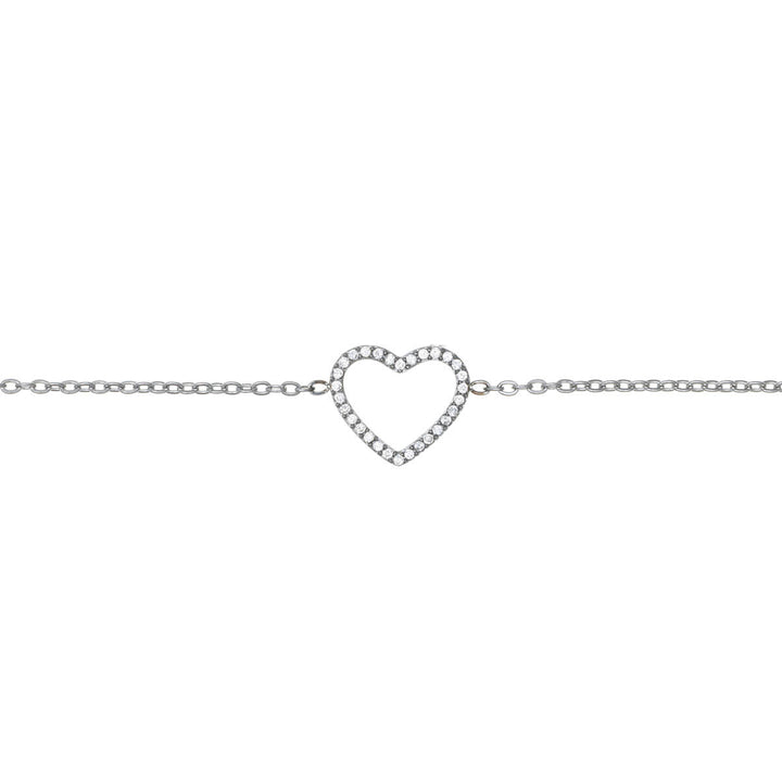 Steel zirconia heart bracelet (Steel 316L)