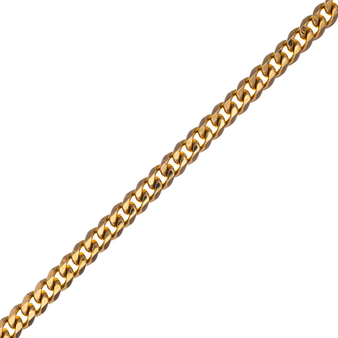 Flat angled armoured chain bracelet 7mm 20.5cm (Steel 316L)