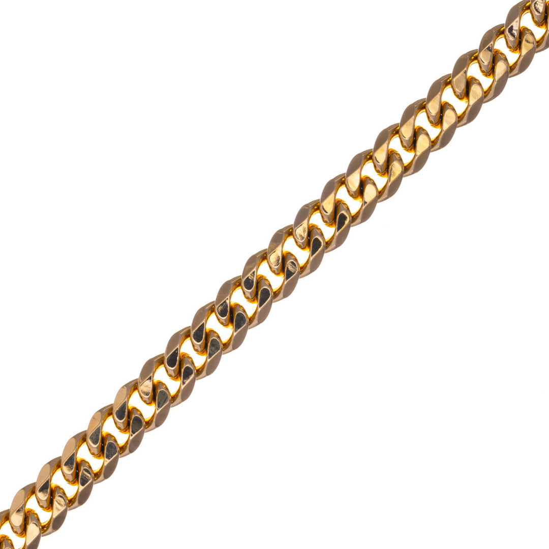 Angled armoured chain bracelet 9mm 21cm (Steel 316L)