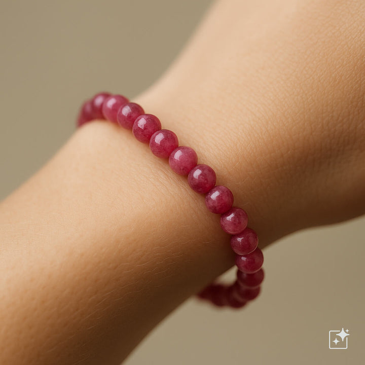 Stone bead bracelet flexible 6mm