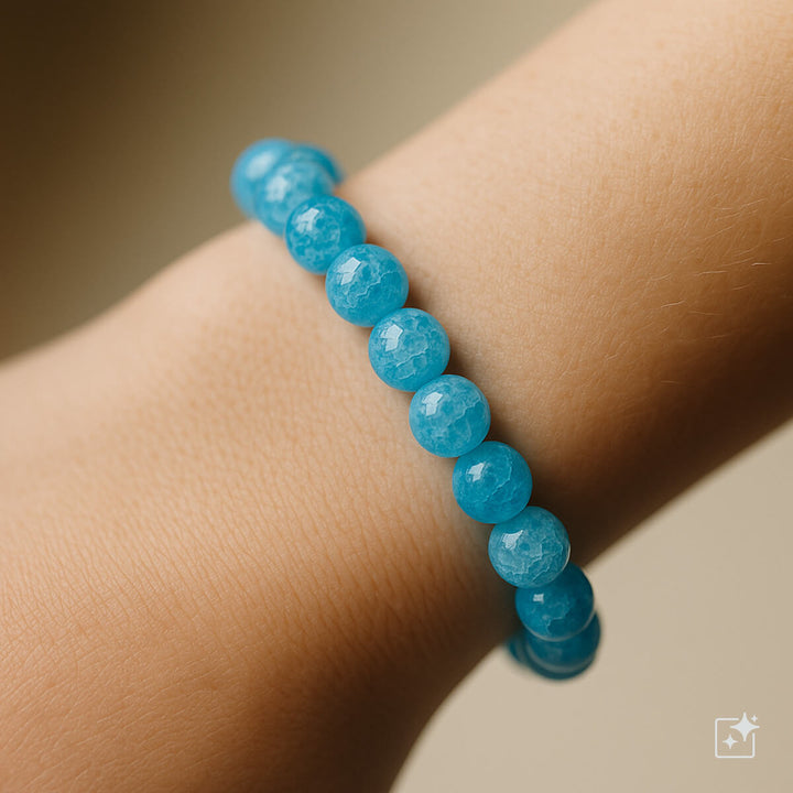 Stone bead bracelet flexible 8mm