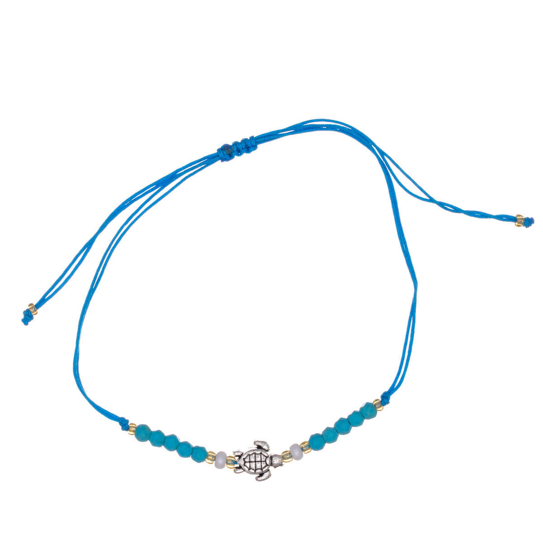Adjustable turquoise bracelet turtle