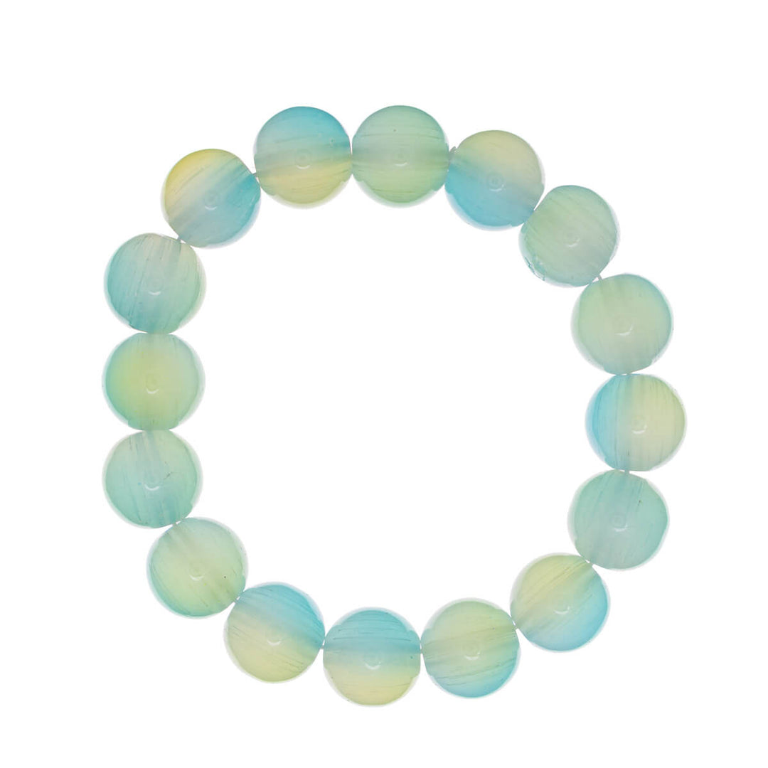 Flexible glass bead bracelet 12mm