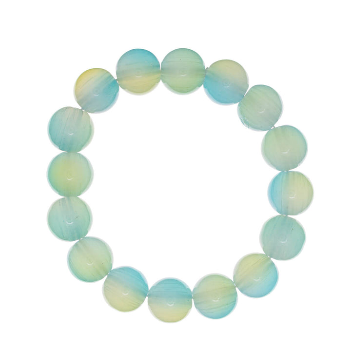 Flexible glass bead bracelet 12mm