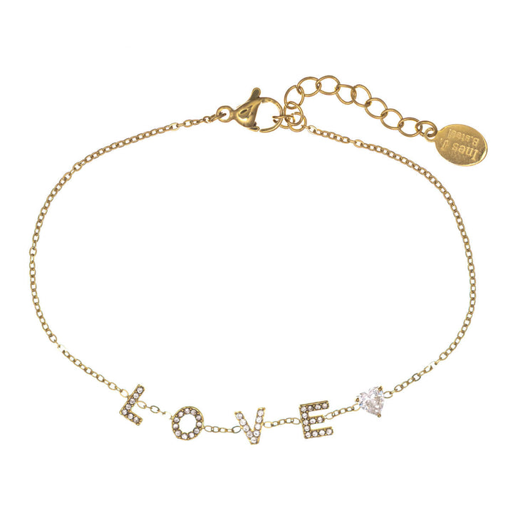 Love bracelet with zirconia stones (Steel 316L)