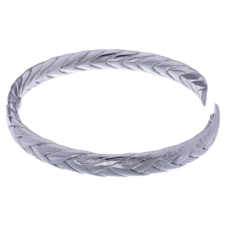Textured steel bracelet with hinge (Steel 316L)