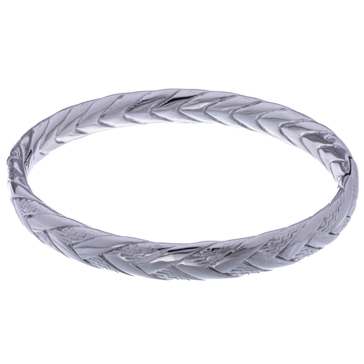 Textured steel bracelet with hinge (Steel 316L)