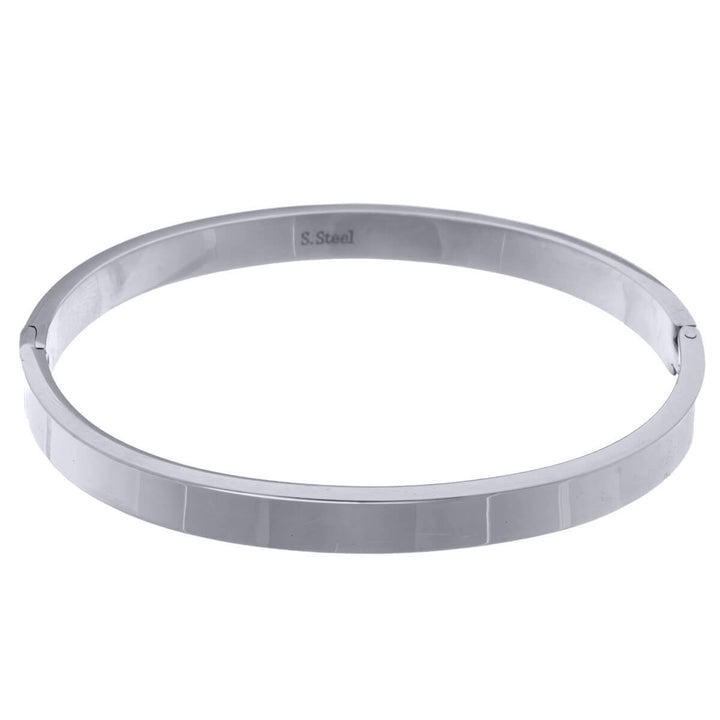 Flat steel bracelet with hinge 6mm (Steel 316L)