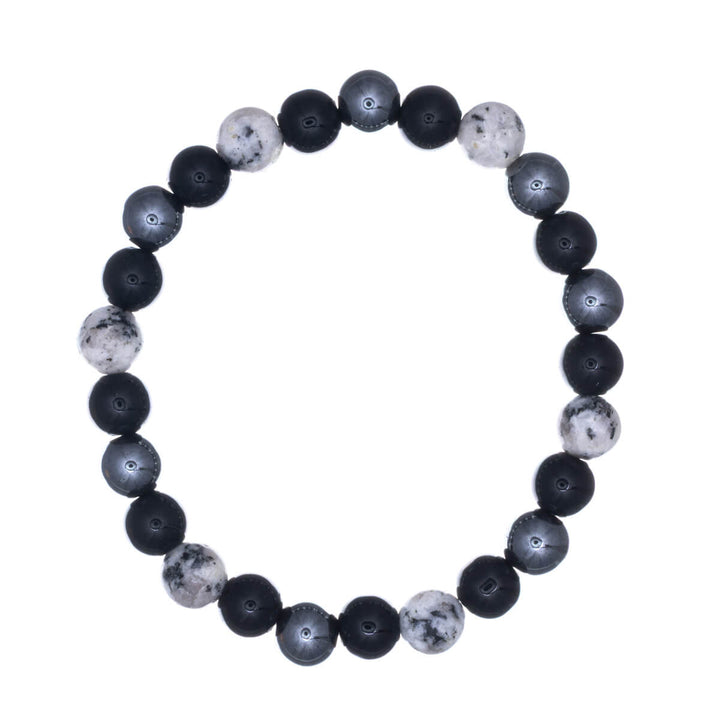 Hematite stone bead bracelet, elastic