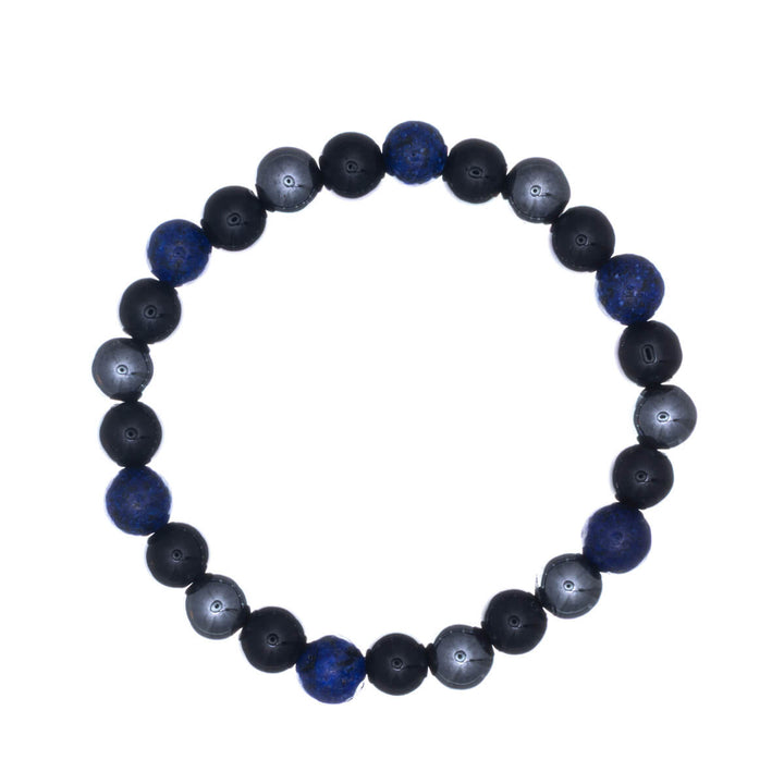 Hematite stone bead bracelet, elastic