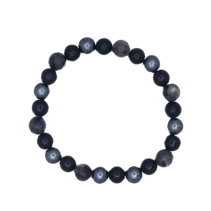 Hematite stone bead bracelet, elastic