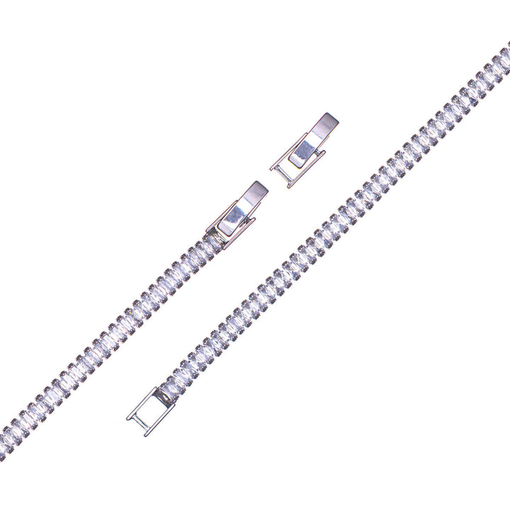 Delicate baguette zirconia tennis bracelet