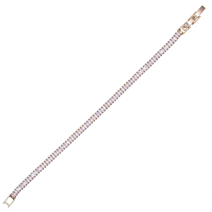 Delicate baguette zirconia tennis bracelet