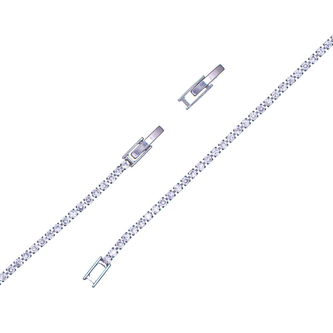 Delicate round zirconia tennis bracelet