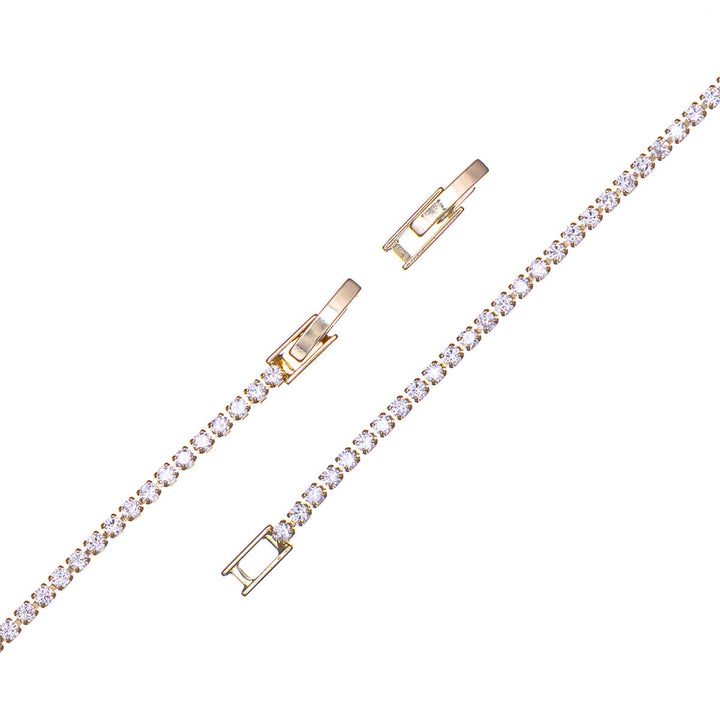 Delicate round zirconia tennis bracelet