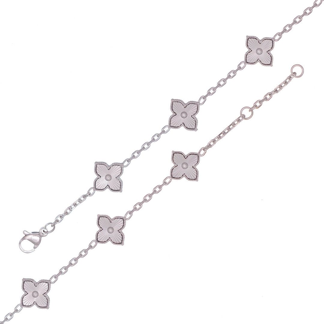 Delicate four-leaf clover bracelet (316L steel)