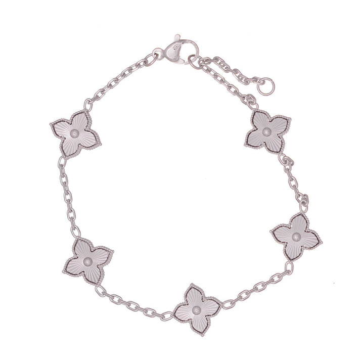 Delicate four-leaf clover bracelet (316L steel)