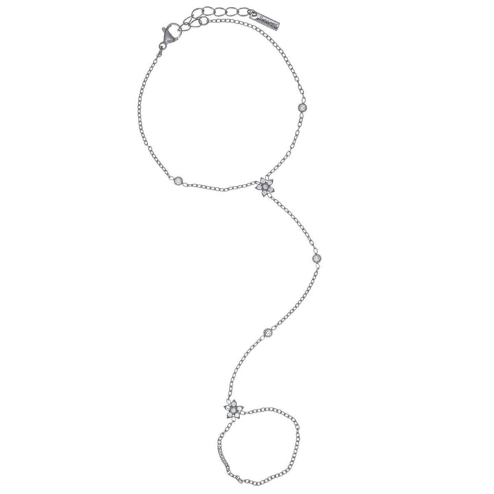 Bracelet with zirconia flower decorations – surgical steel 316L