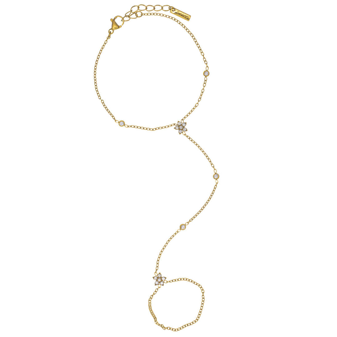 Bracelet with zirconia flower decorations – surgical steel 316L