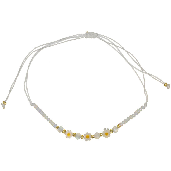 Adjustable flower bead bracelet – 3 flowers