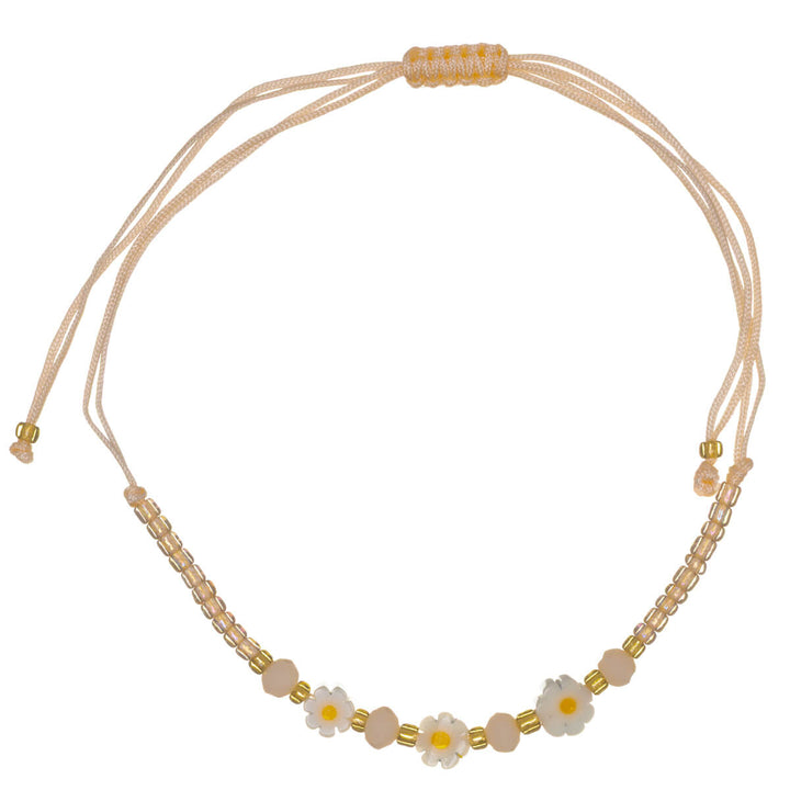 Adjustable flower bead bracelet – 3 flowers