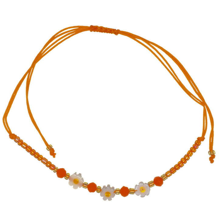 Adjustable flower bead bracelet – 3 flowers