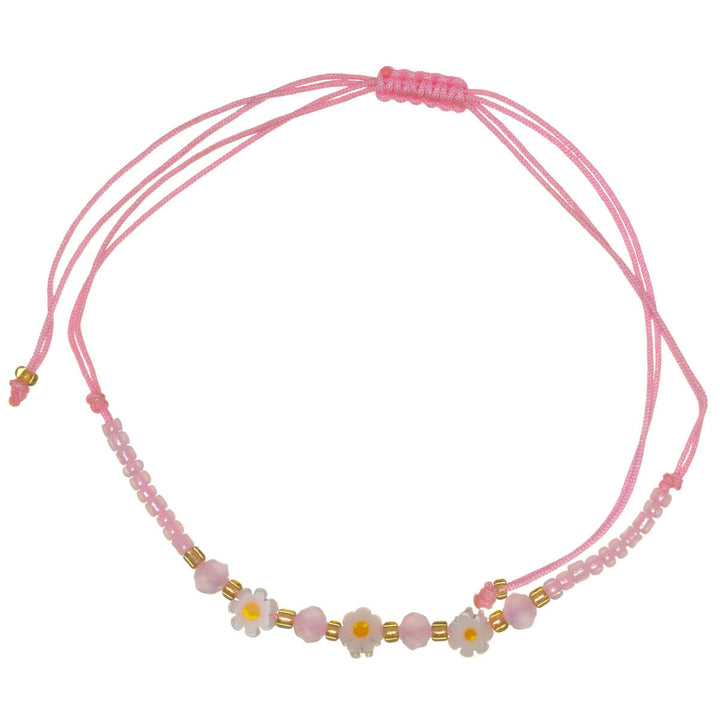 Adjustable flower bead bracelet – 3 flowers