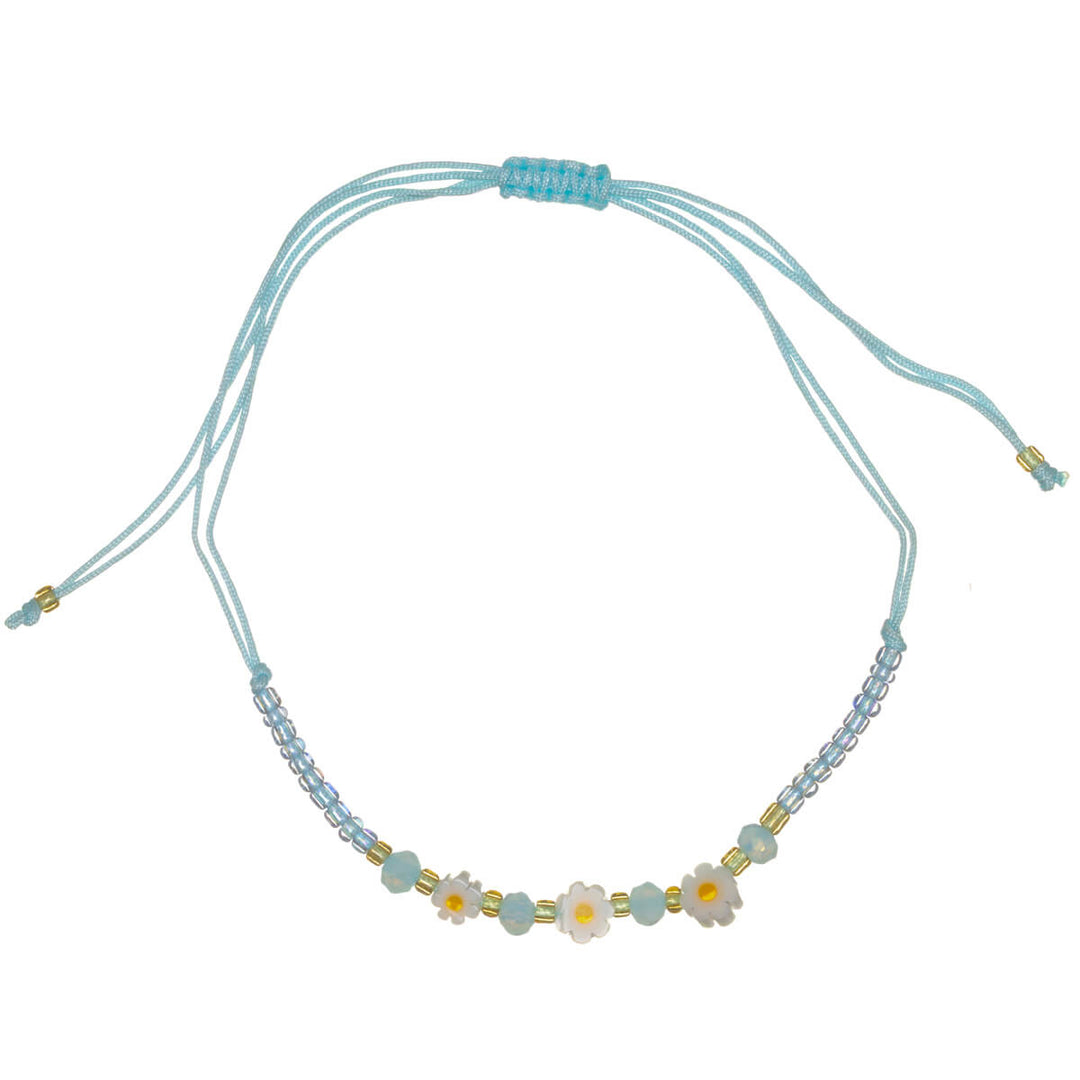 Adjustable flower bead bracelet – 3 flowers