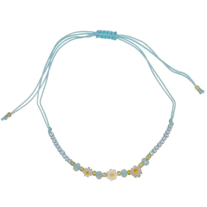 Adjustable flower bead bracelet – 3 flowers